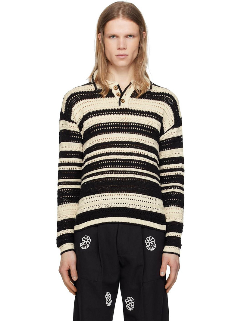 Black & White Crochet Polo 1