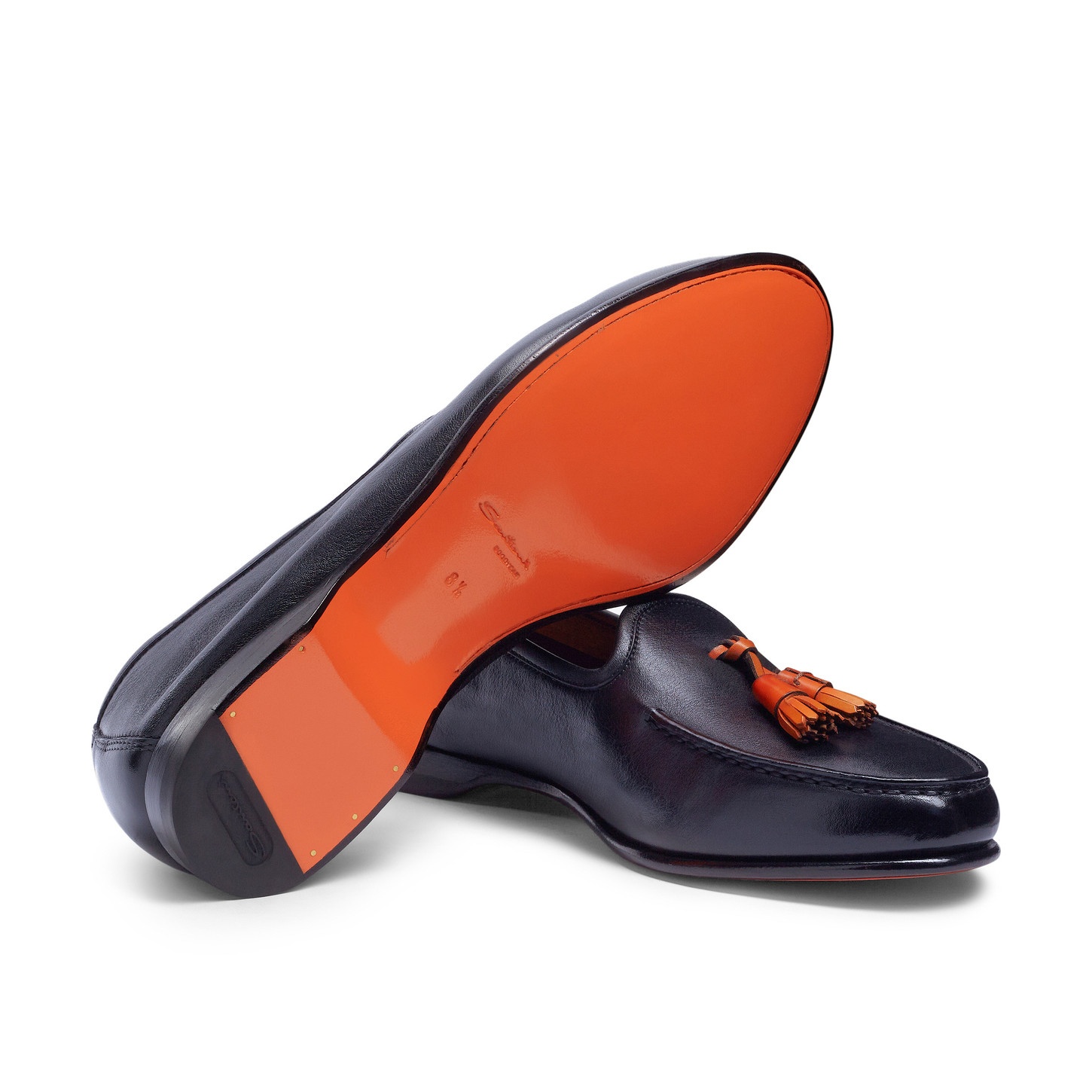 Men's black leather Andrea tassel loafer - 4