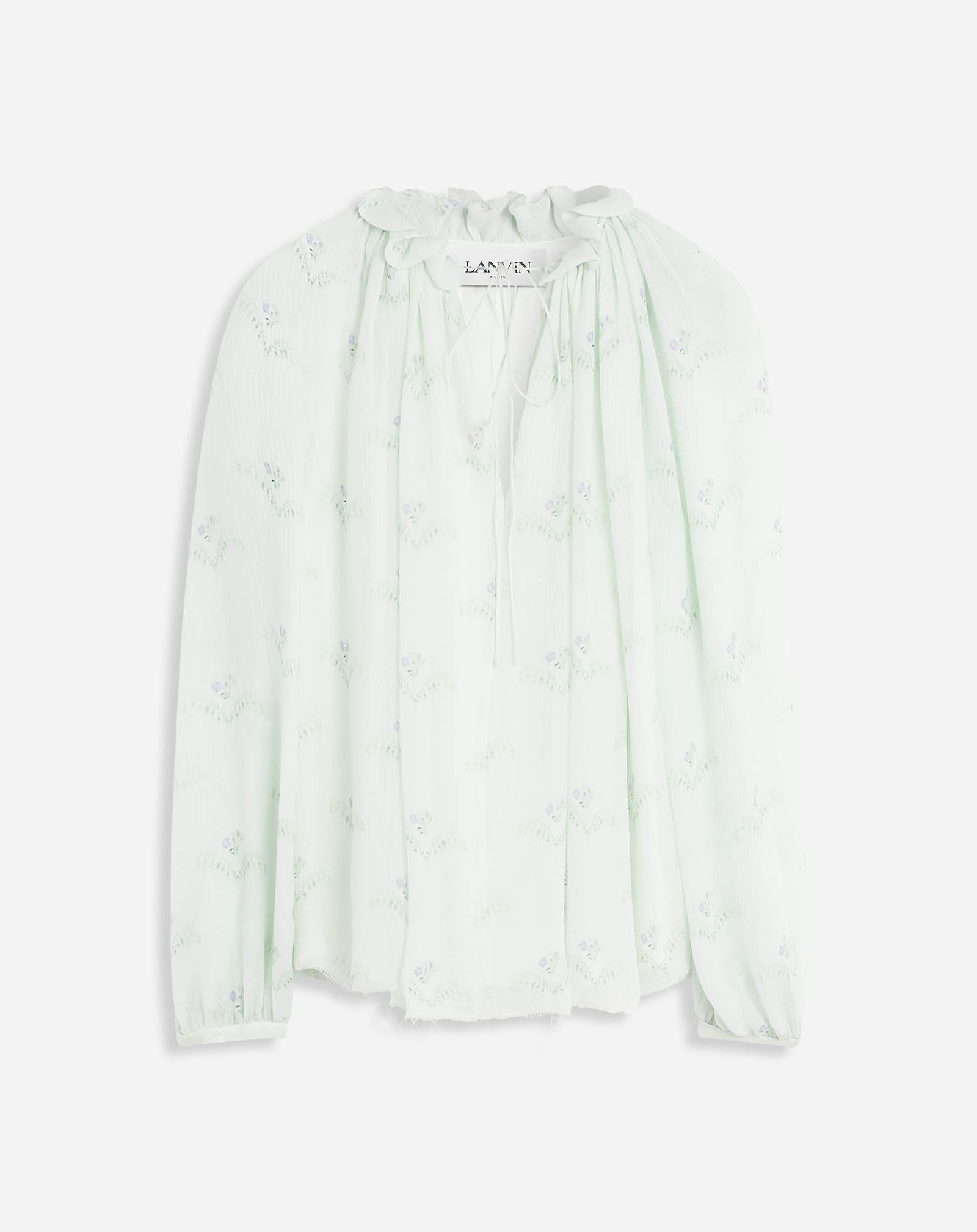 LONG-SLEEVE PRINTED CREPE BLOUSE - 1