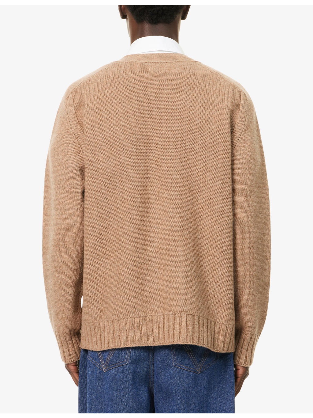 V-Neck Knitted Wool Cardigan - 4