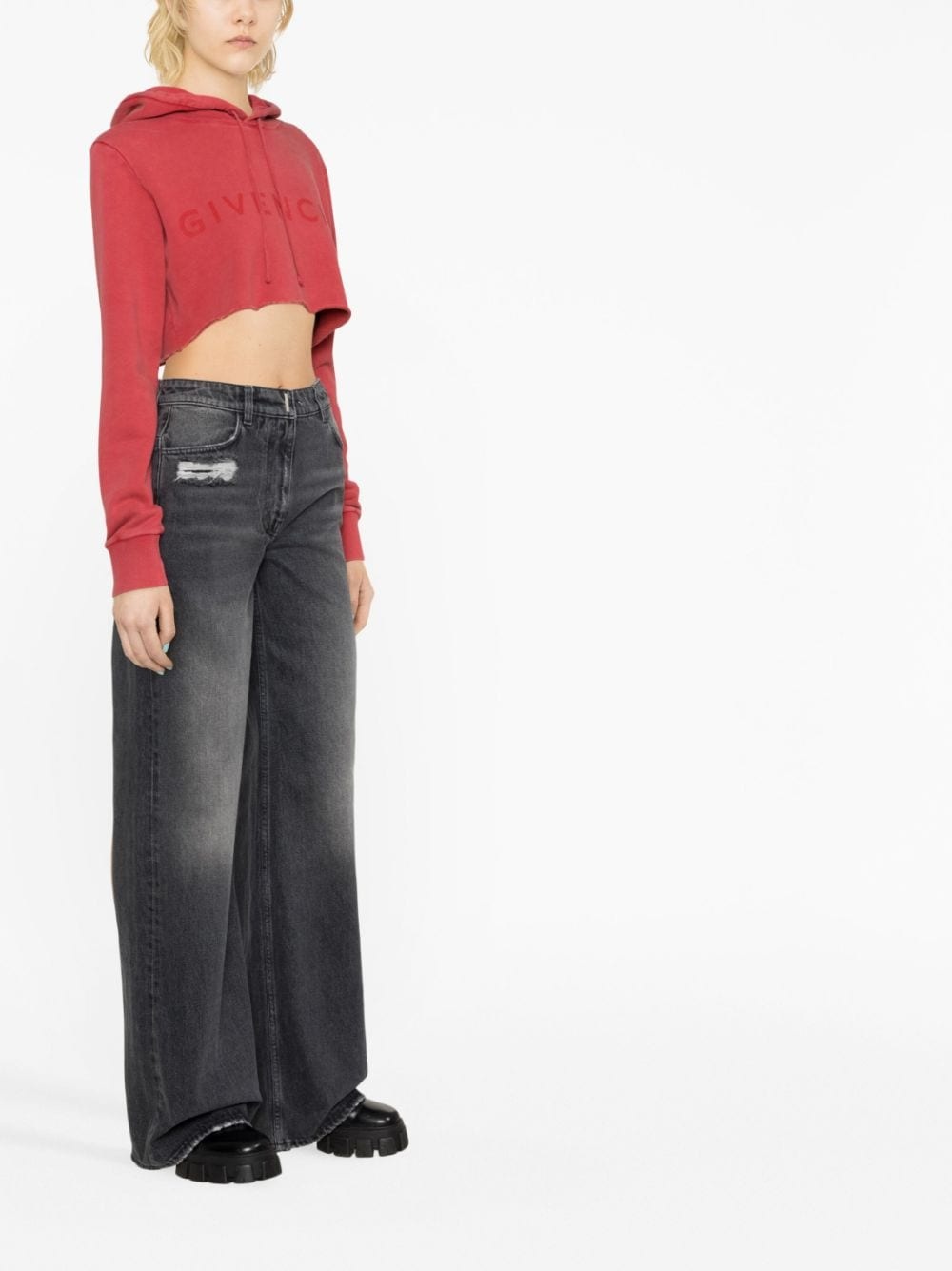 mid-rise flared jeans - 4