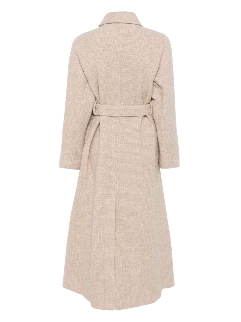mélange-effect double-breasted coat - 2