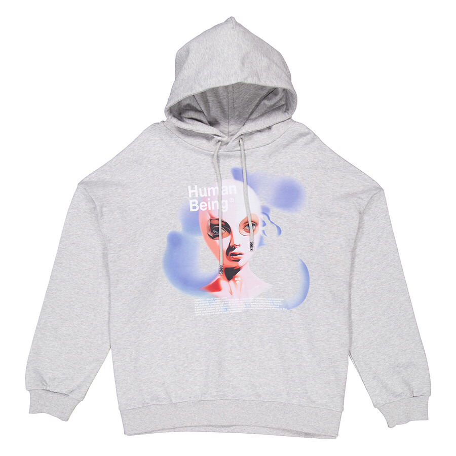 GCDS Human Being Printed Cotton Hoodie - 5