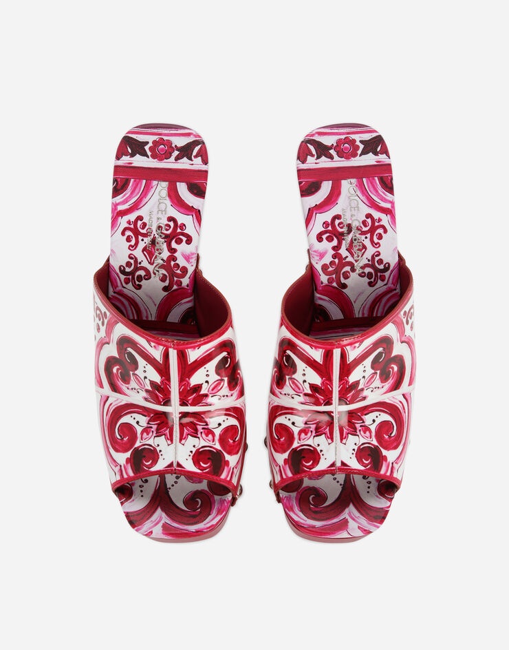 Printed polished calfskin clogs - 4