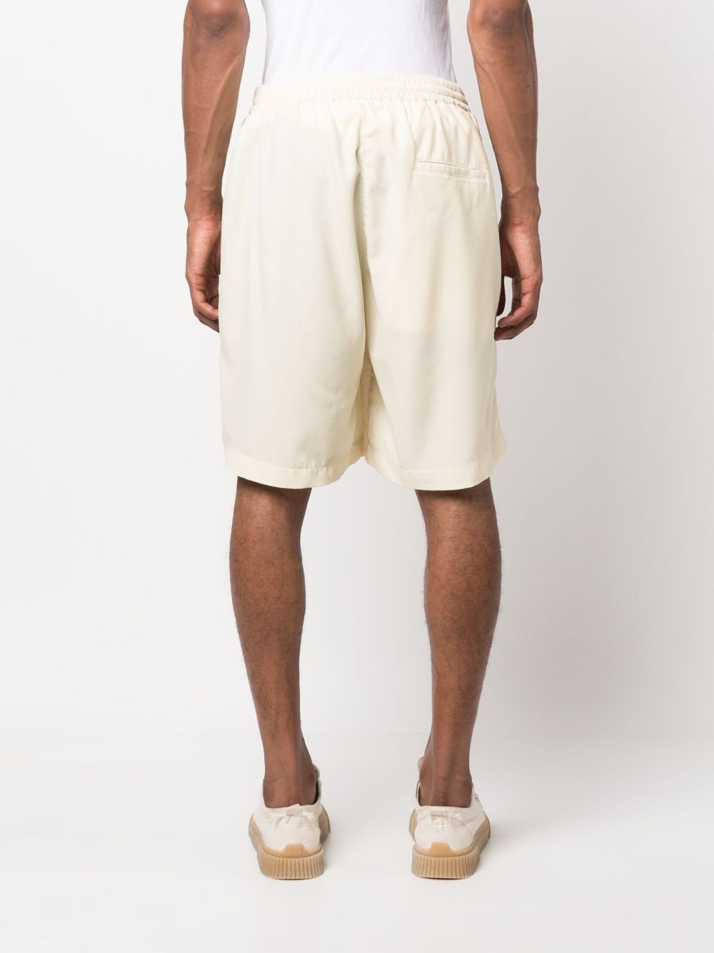 elasticated-waistband wool Bermuda shorts - 4