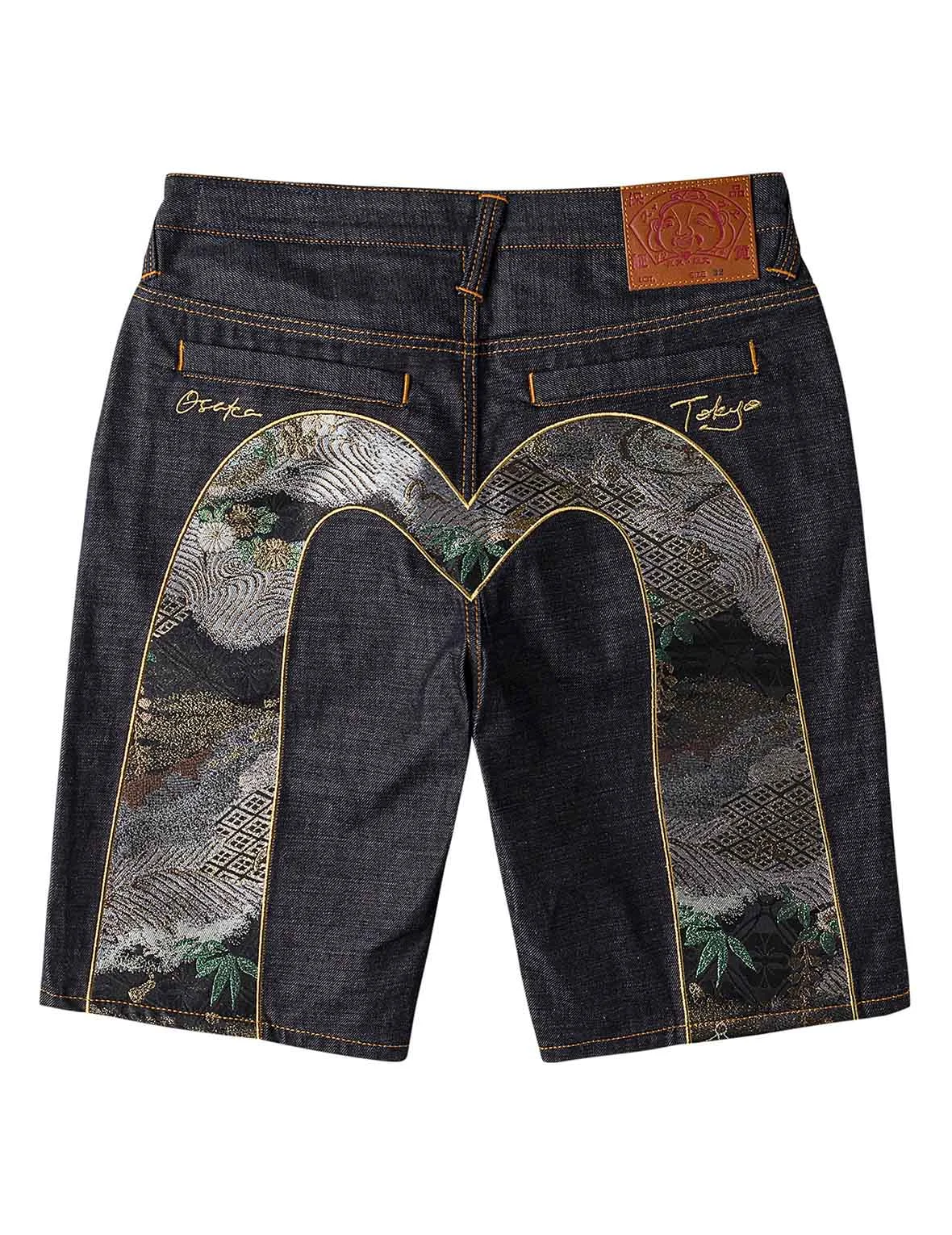 Daicock Brocade Denim Shorts - 1