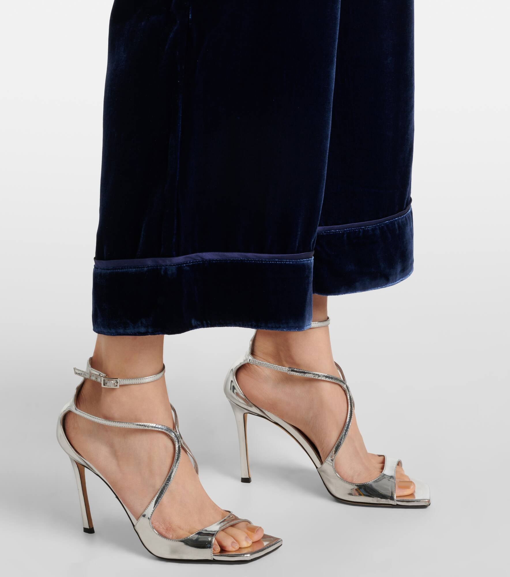 Brescia mid-rise velvet wide-leg pants - 5