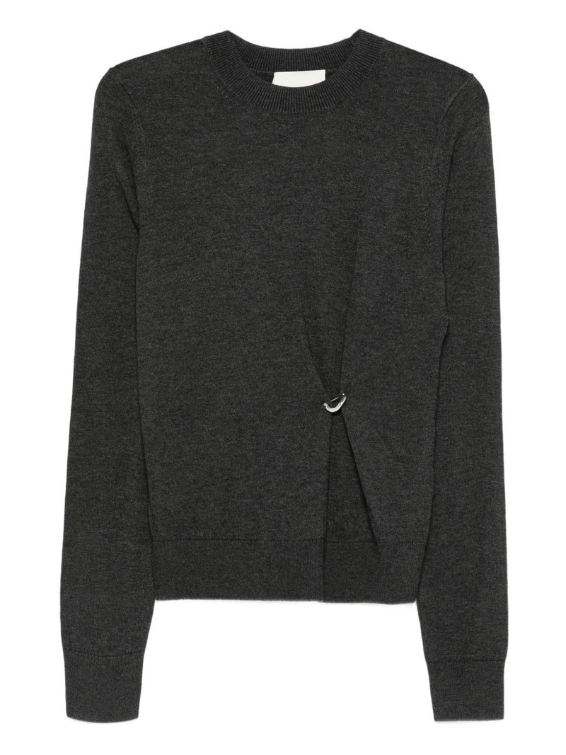 ring-detail crew-neck sweater 1