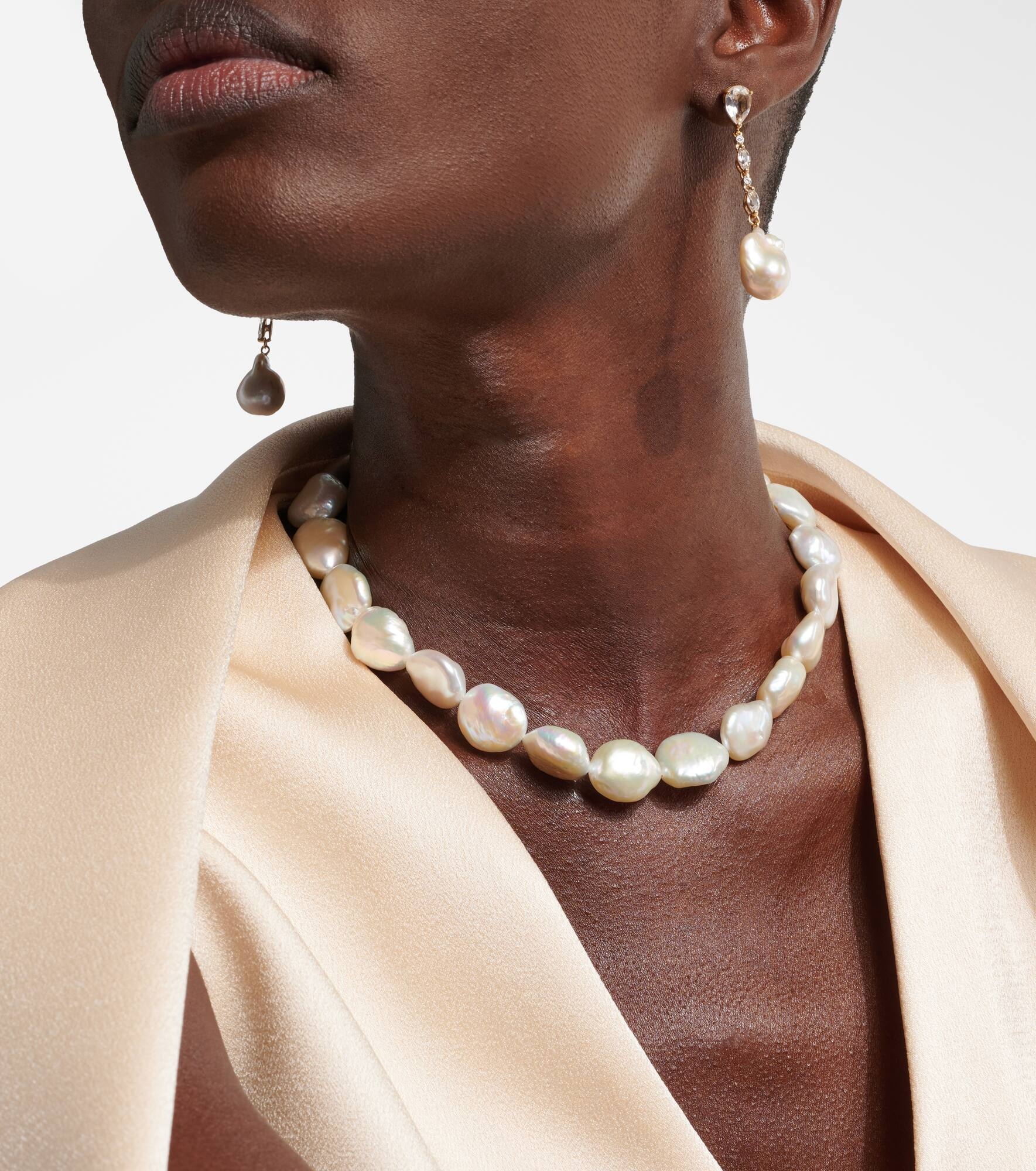 14kt gold necklace with pearls - 7