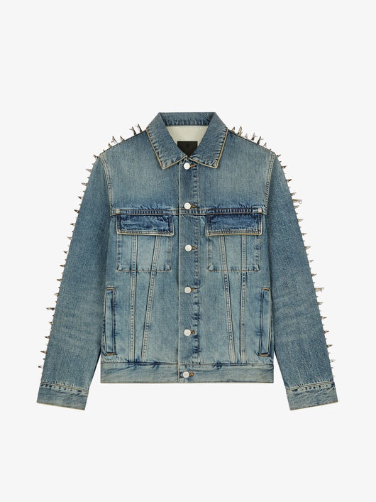 JACKET IN VINTAGE DENIM WITH STUDS - 4