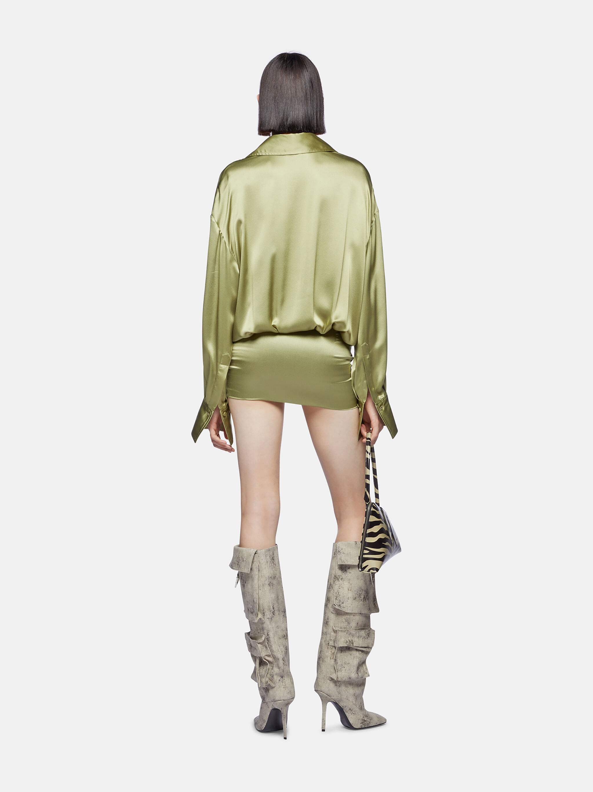 SAGE GREEN MINI DRESS - 3