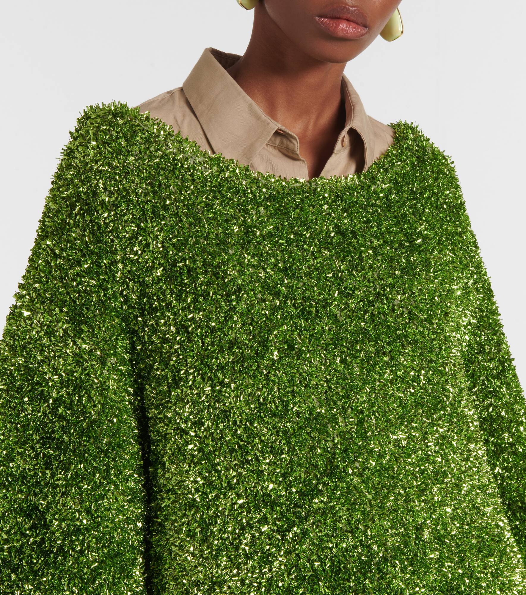 Oversized lamé sweater - 4