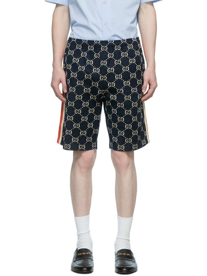 Navy GG Jacquard Shorts - 1