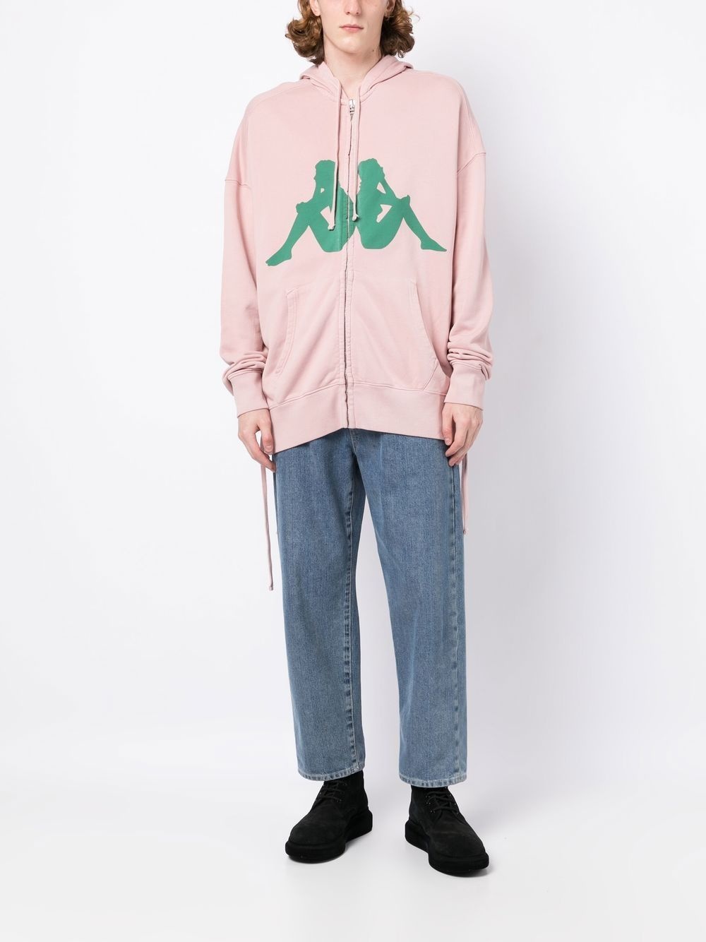 logo-print zip-up hoodie - 2