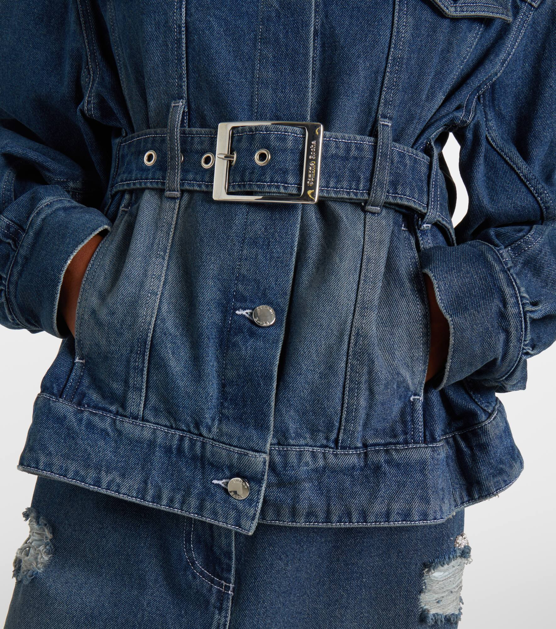 Turbo embellished denim jacket - 5