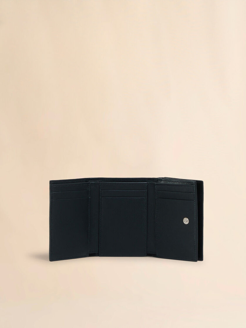 Marni BLACK LEATHER TRIFOLD WALLET WITH MARNI MENDING outlook