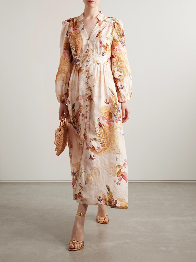 Zimmermann Ascension Printed Linen Midi Dress outlook