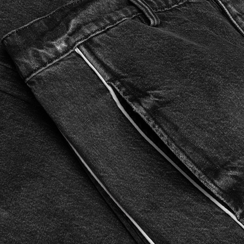 DENIM TRACK LOGO CARGO PANTS - DARK WASH - 3