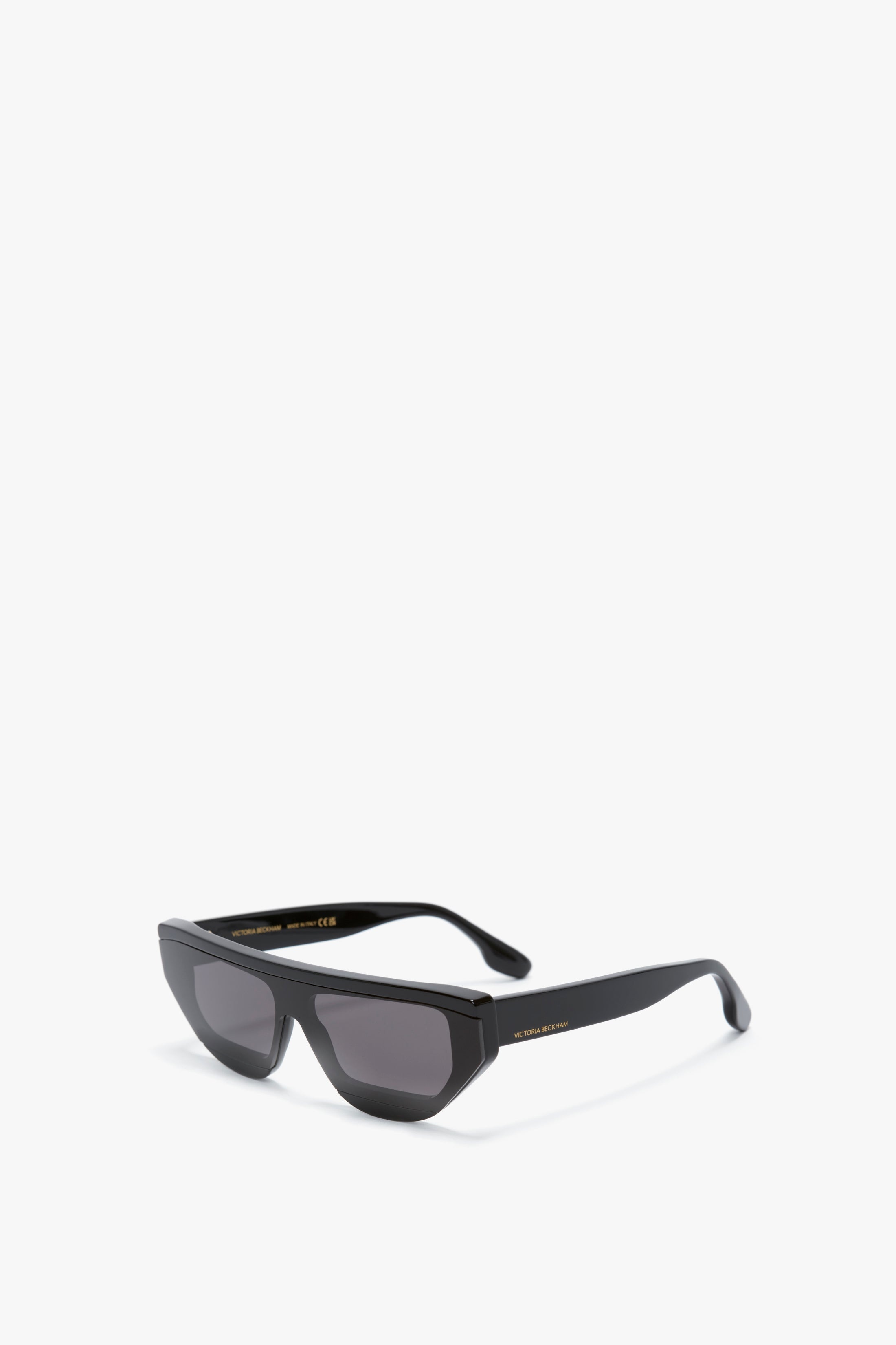 Layered Lens Visor Sunglasses In Black - 2