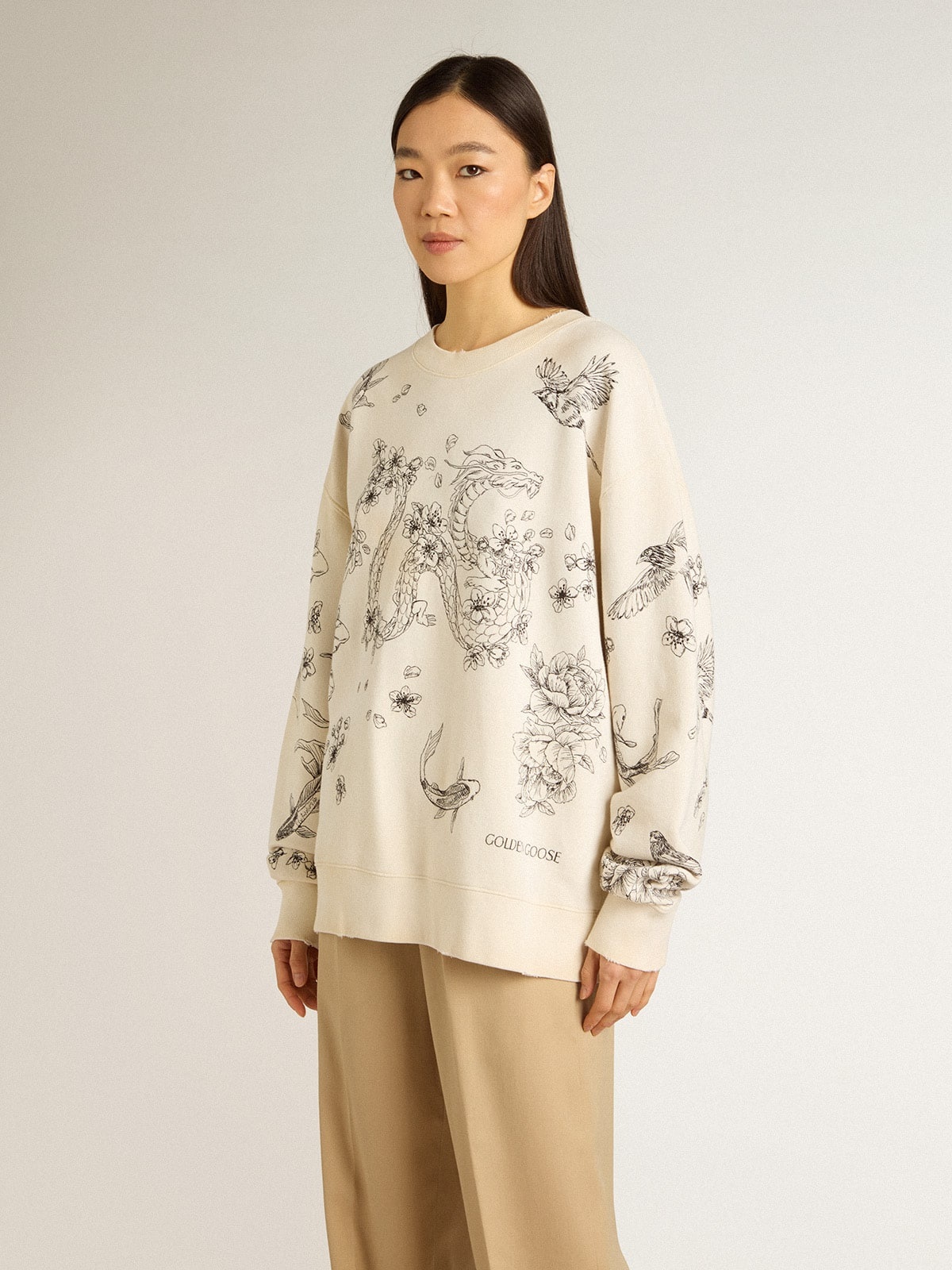 Aged white CNY sweatshirt - 6