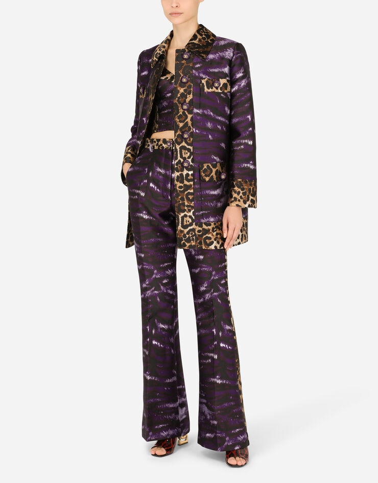 Lamé jacquard jacket with tiger print - 6