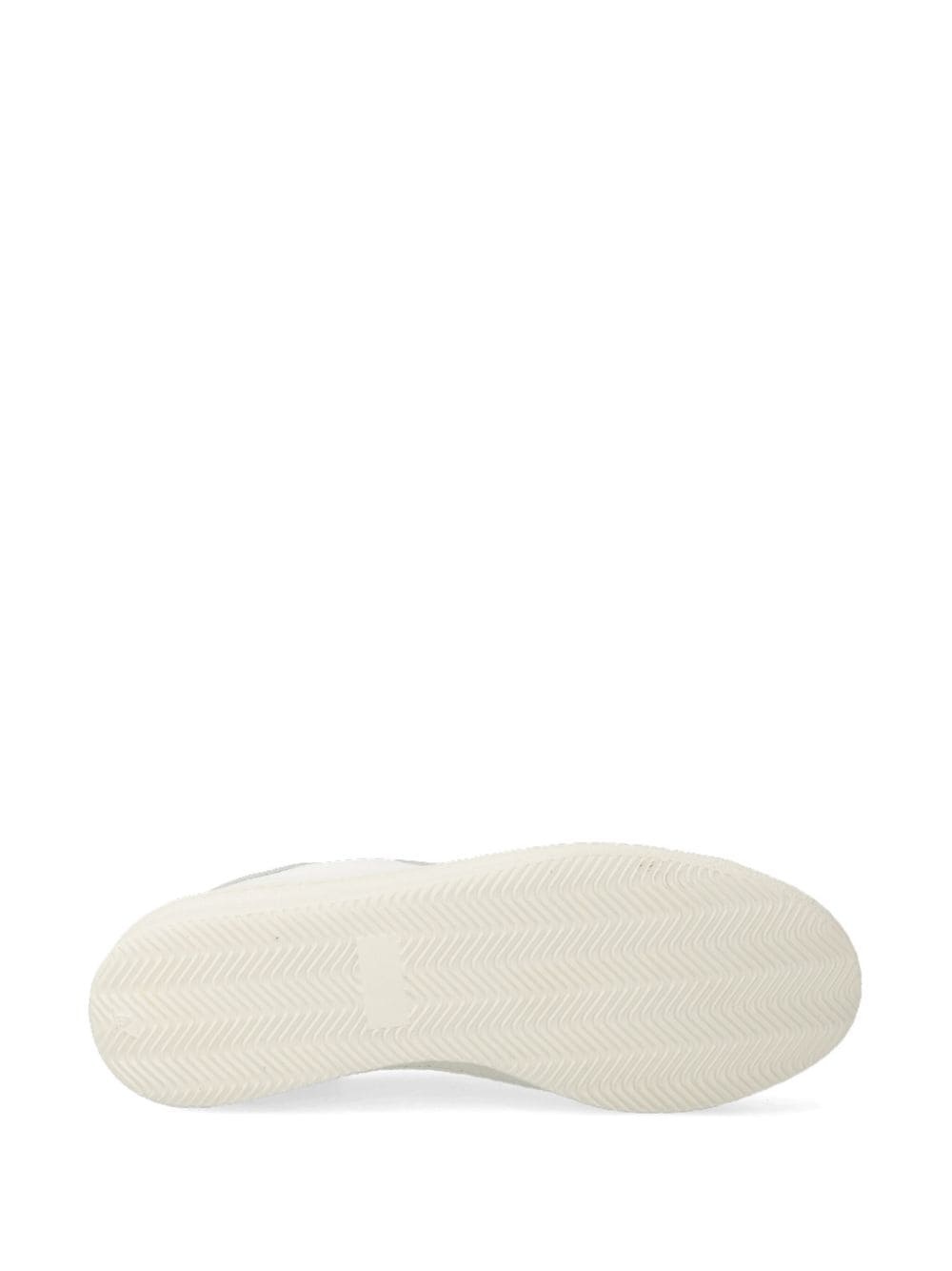 logo-embroidered leather sneakers - 5