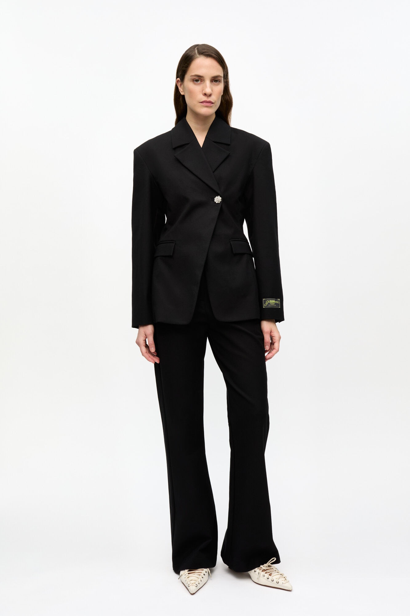 BLACK HEAVY COTTON TAILORING BLAZER - 3