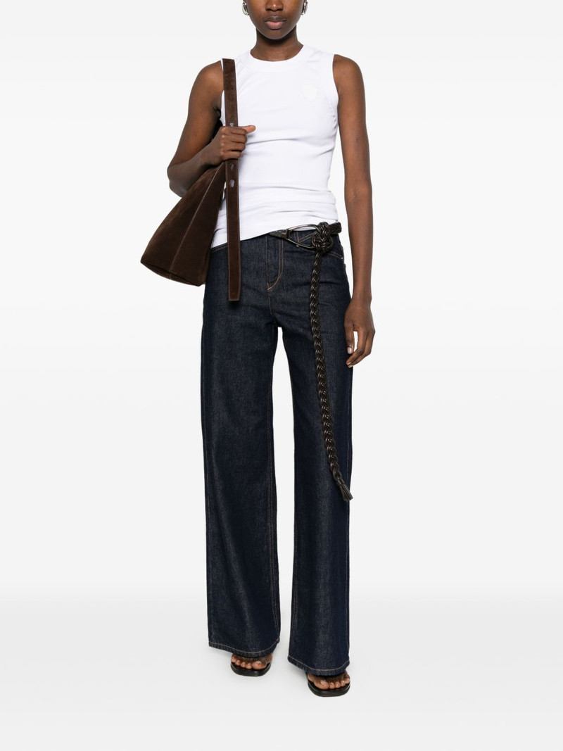 Brunello Cucinelli ribbed appliqué top outlook