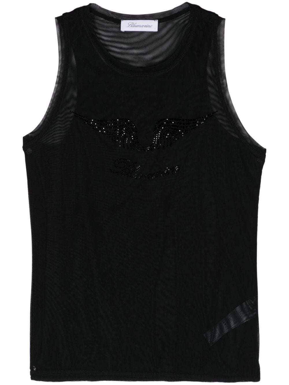 rhinestone-embellished mesh tank top - 1