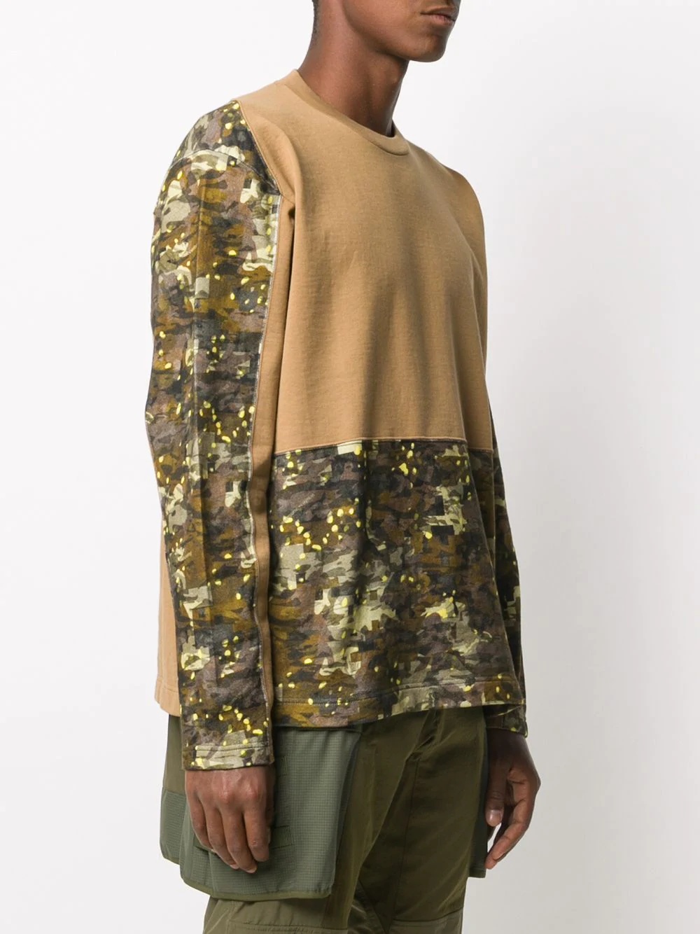 camouflage colour-block sweatshirt - 3