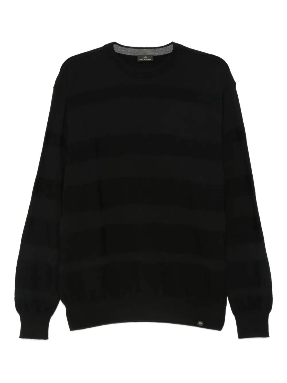STRIPED CREW NECK WOOL PULLOVER - 1