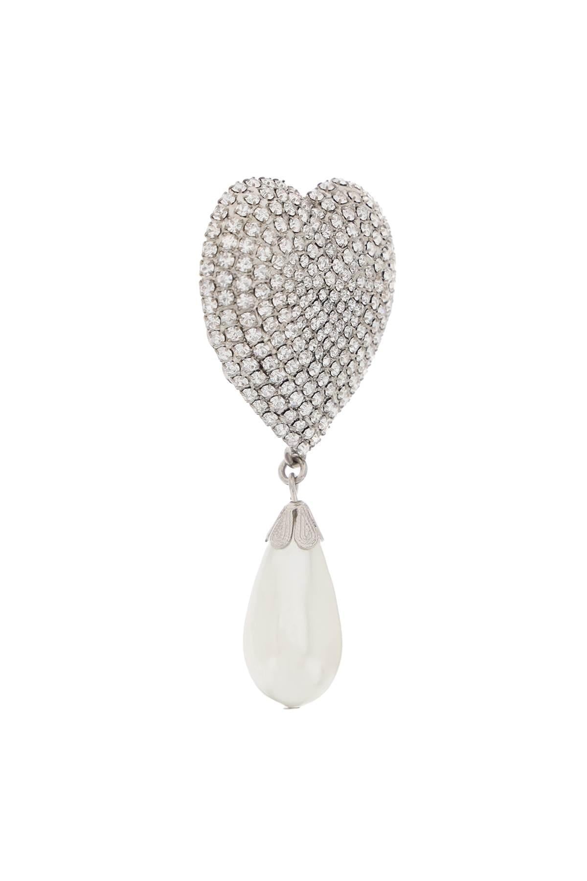 HEART CRYSTAL EARRINGS WITH PEARLS - 4