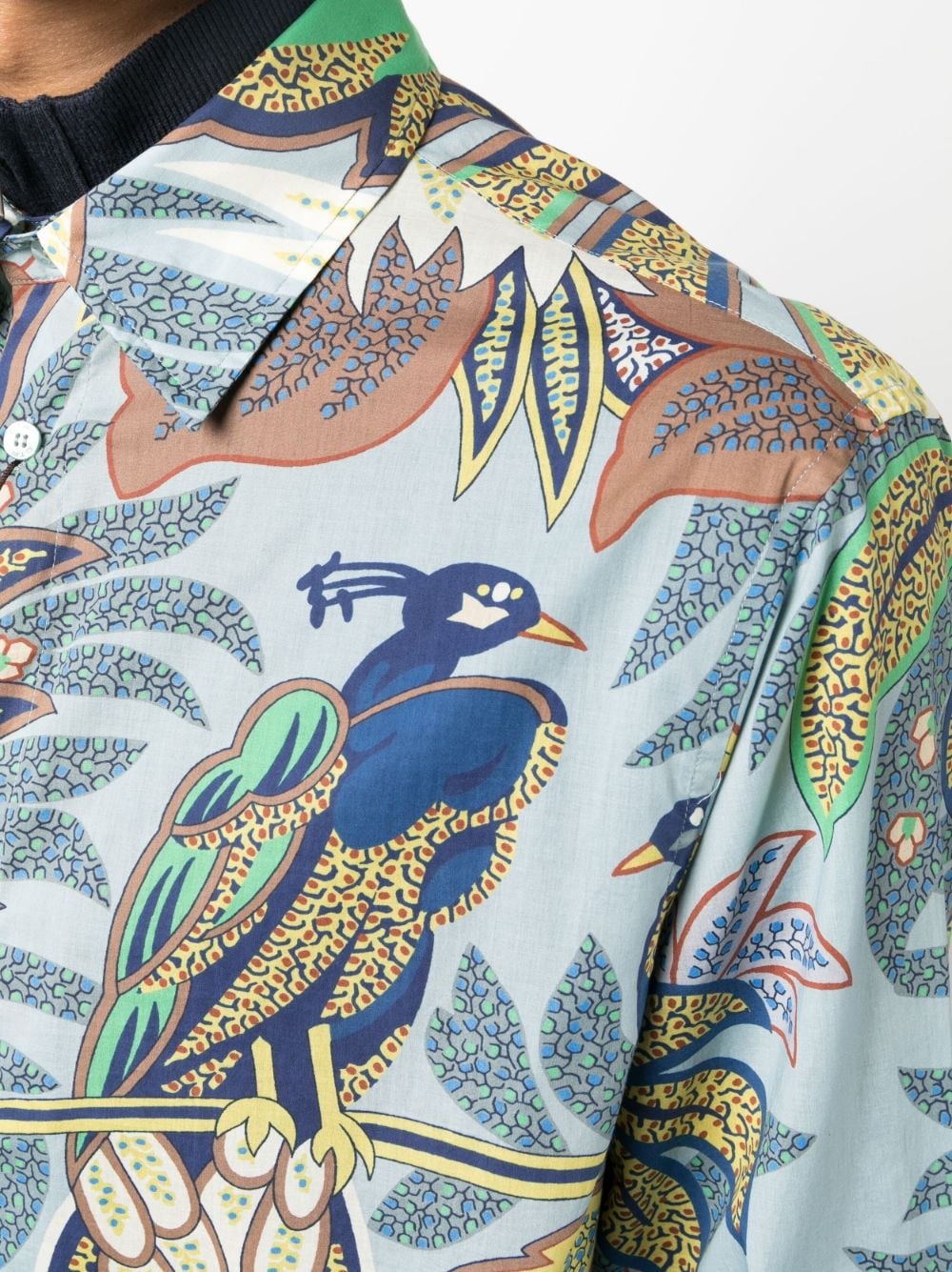 botanical-print cotton shirt - 5