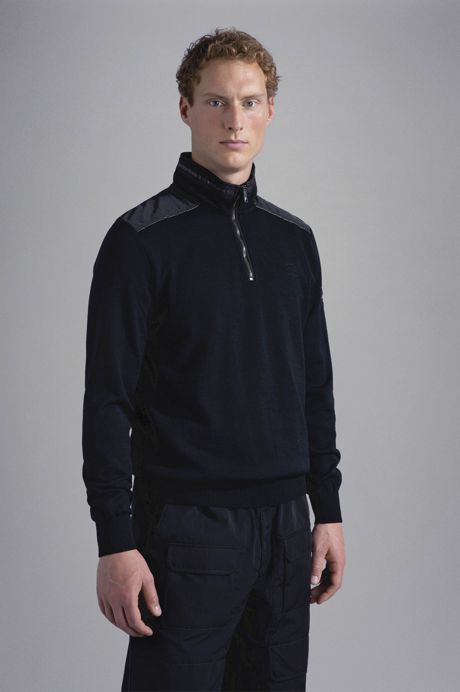 MERINO WOOL SWEATER WITH NYLON DETAILS - 6