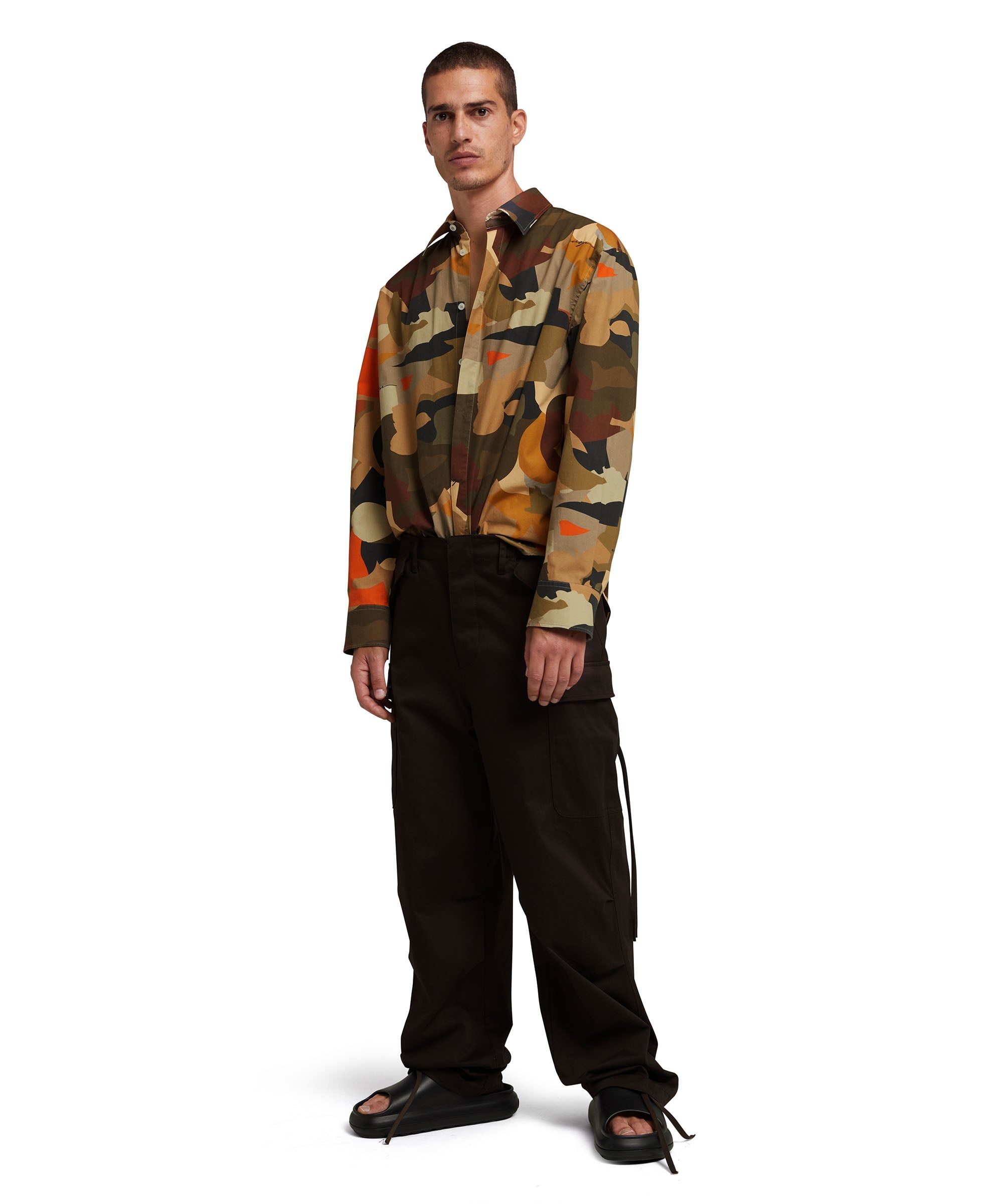 Poplin shirt with "geo camo" print - 5