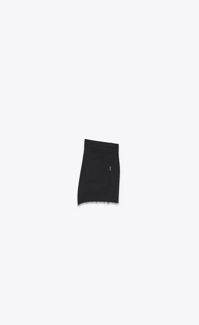 SAINT LAURENT low-rise shorts in used black stretch denim outlook