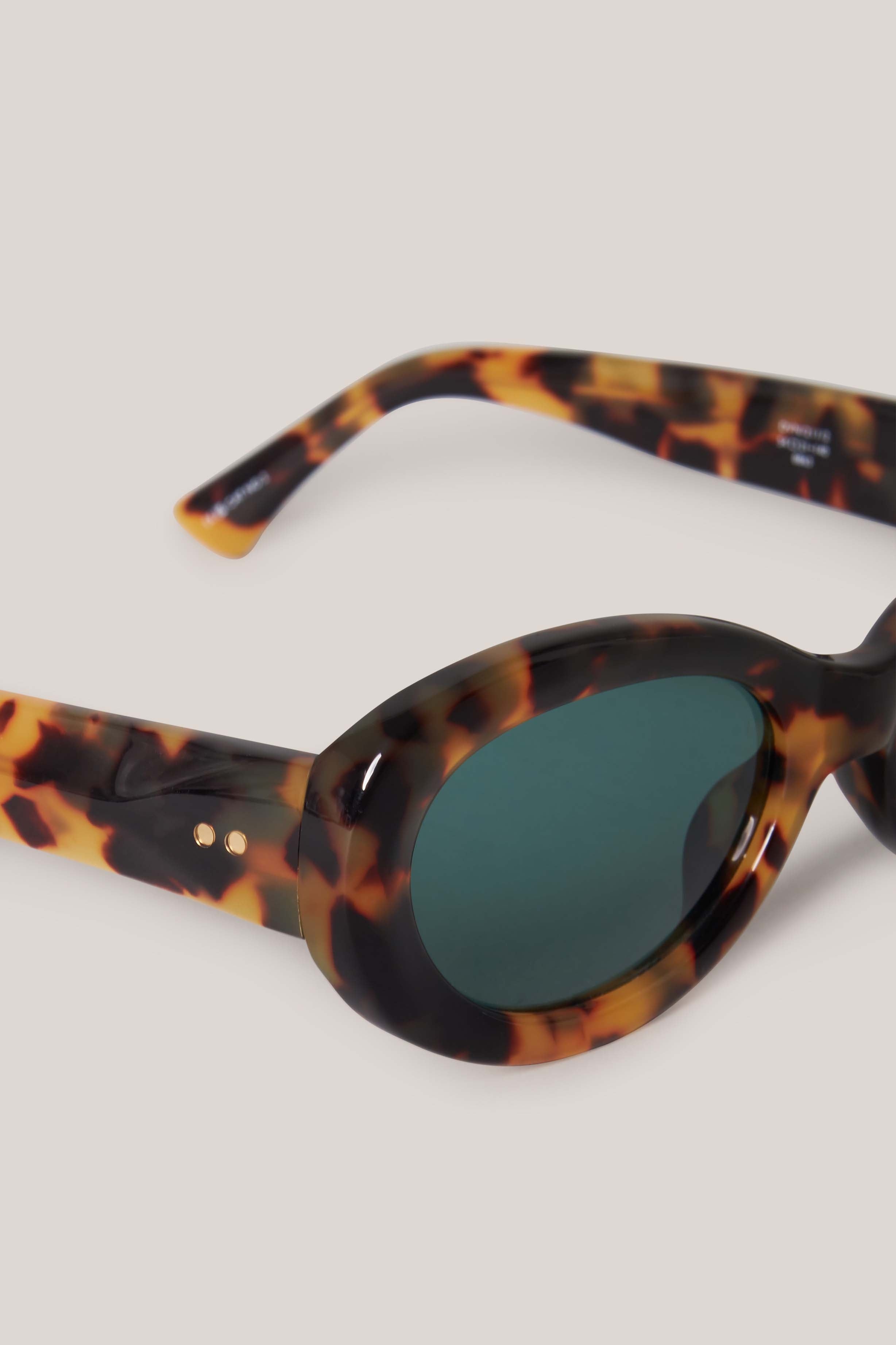 Oval Tortoise Shell Acetate Sunglasses - 4