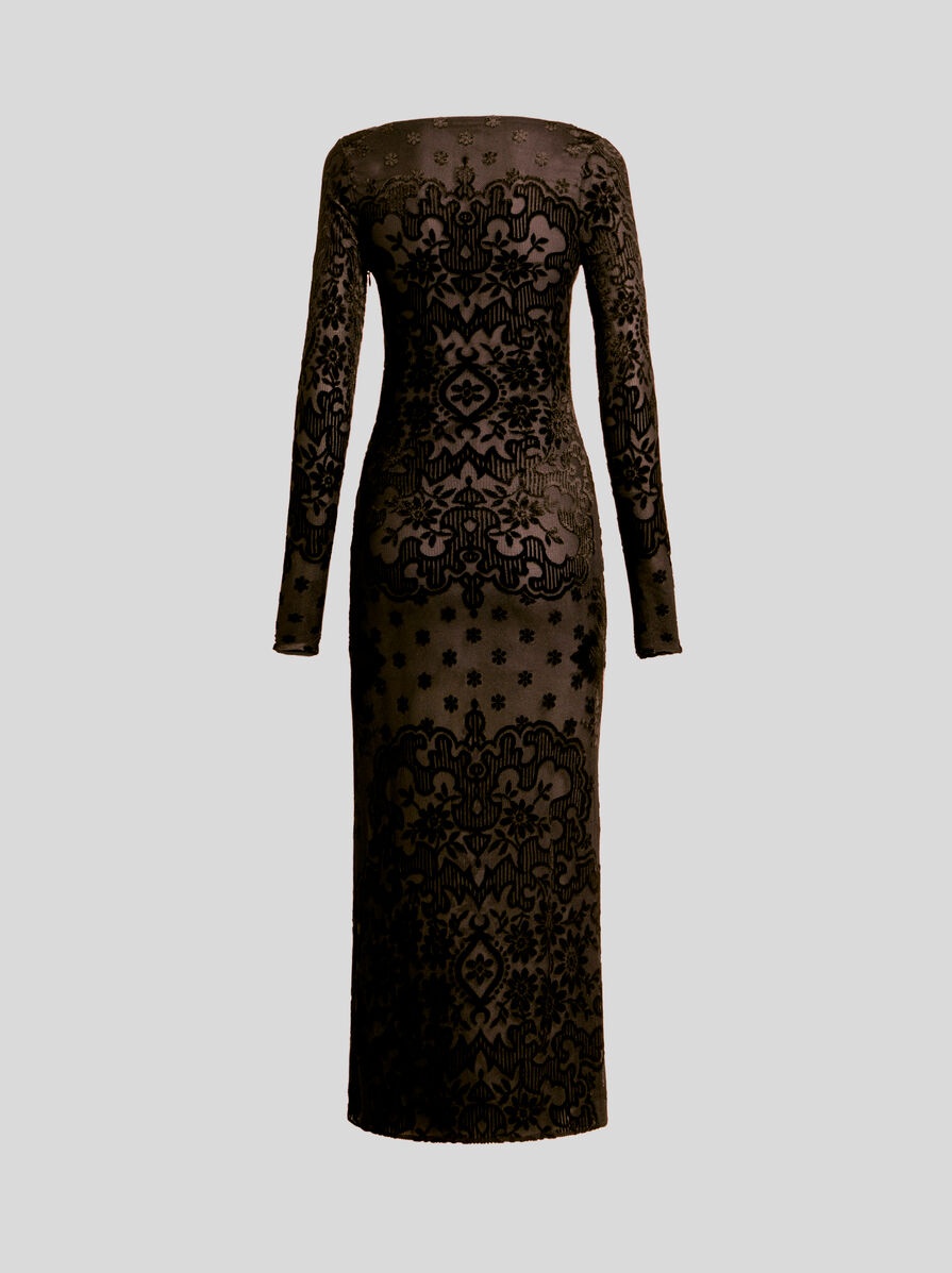 【関税&送料込】Etro Velvet Jacquard Tulle Dress Etro TULLE AND JACQUARD VELVET DRESS | REVERSIBLE