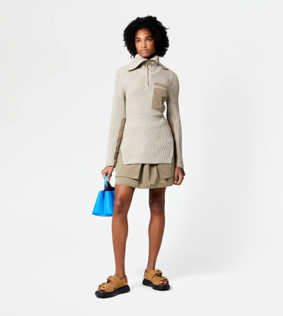 Tod's JUMPER IN COTTON WITH MAXI COLLAR - BEIGE outlook