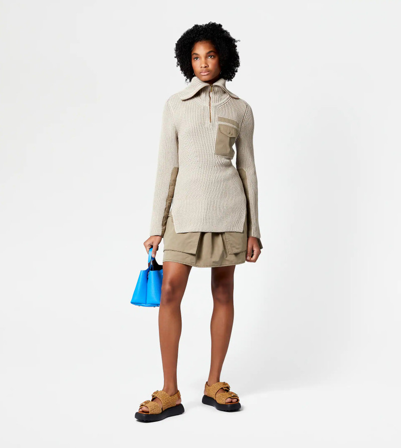 Tod's JUMPER IN COTTON WITH MAXI COLLAR - BEIGE outlook