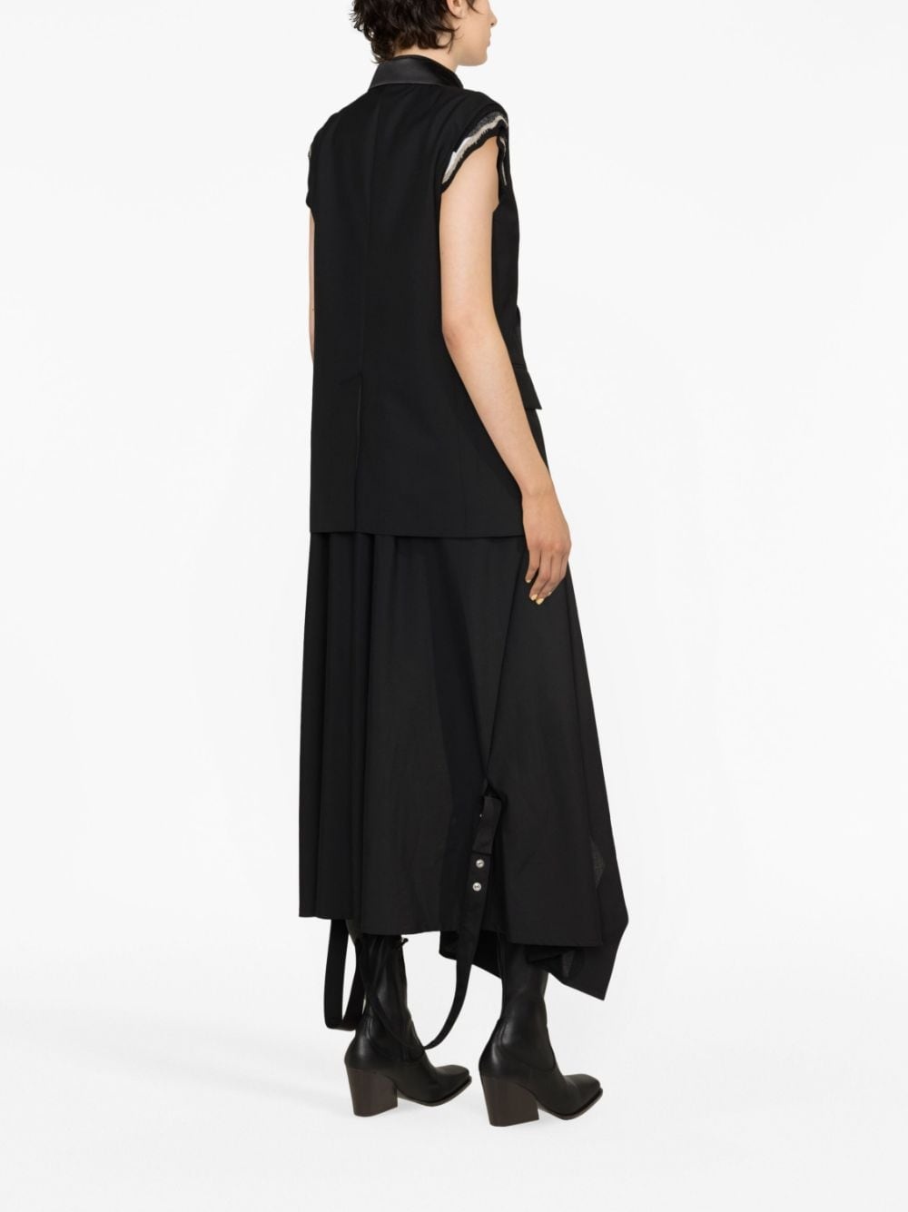 sacai layered tailored sleeveless dress | REVERSIBLE