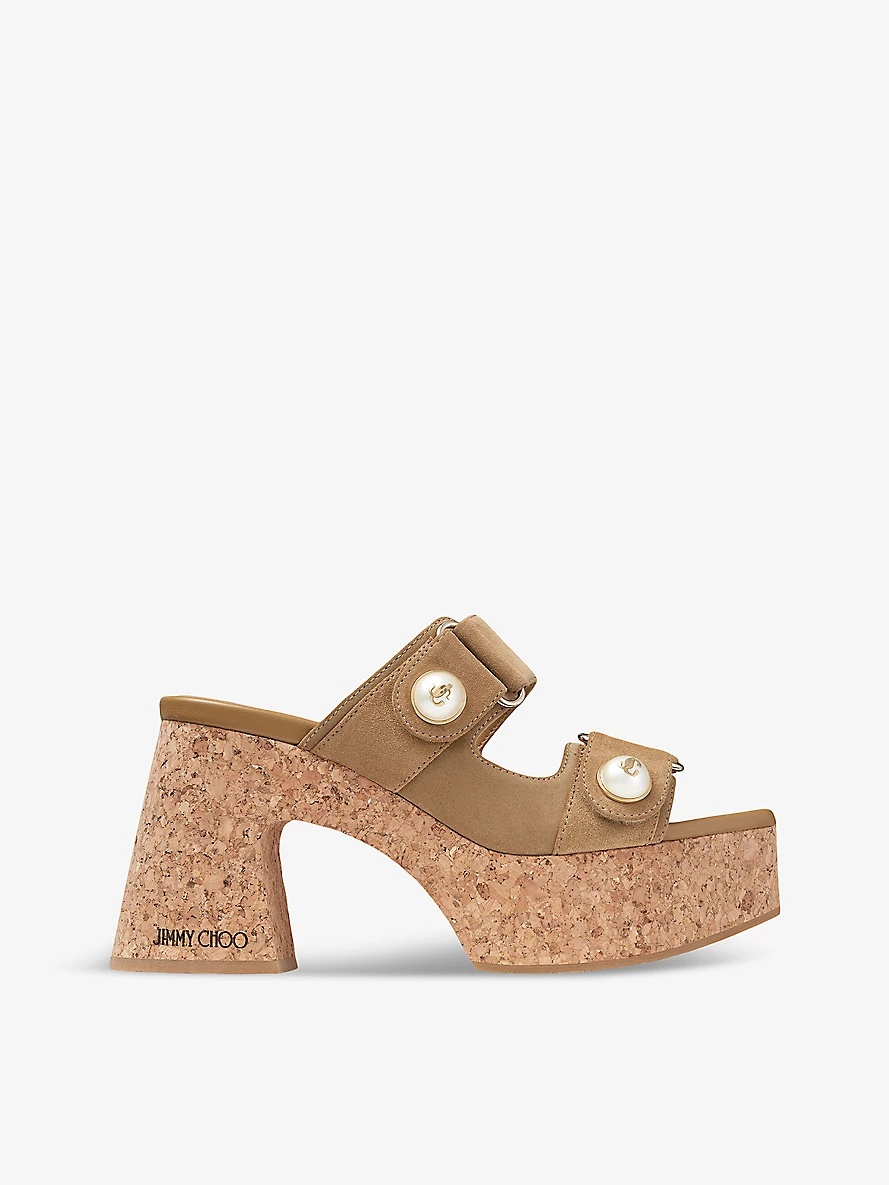 Fayence Wedge 95 suede heeled sandals - 1