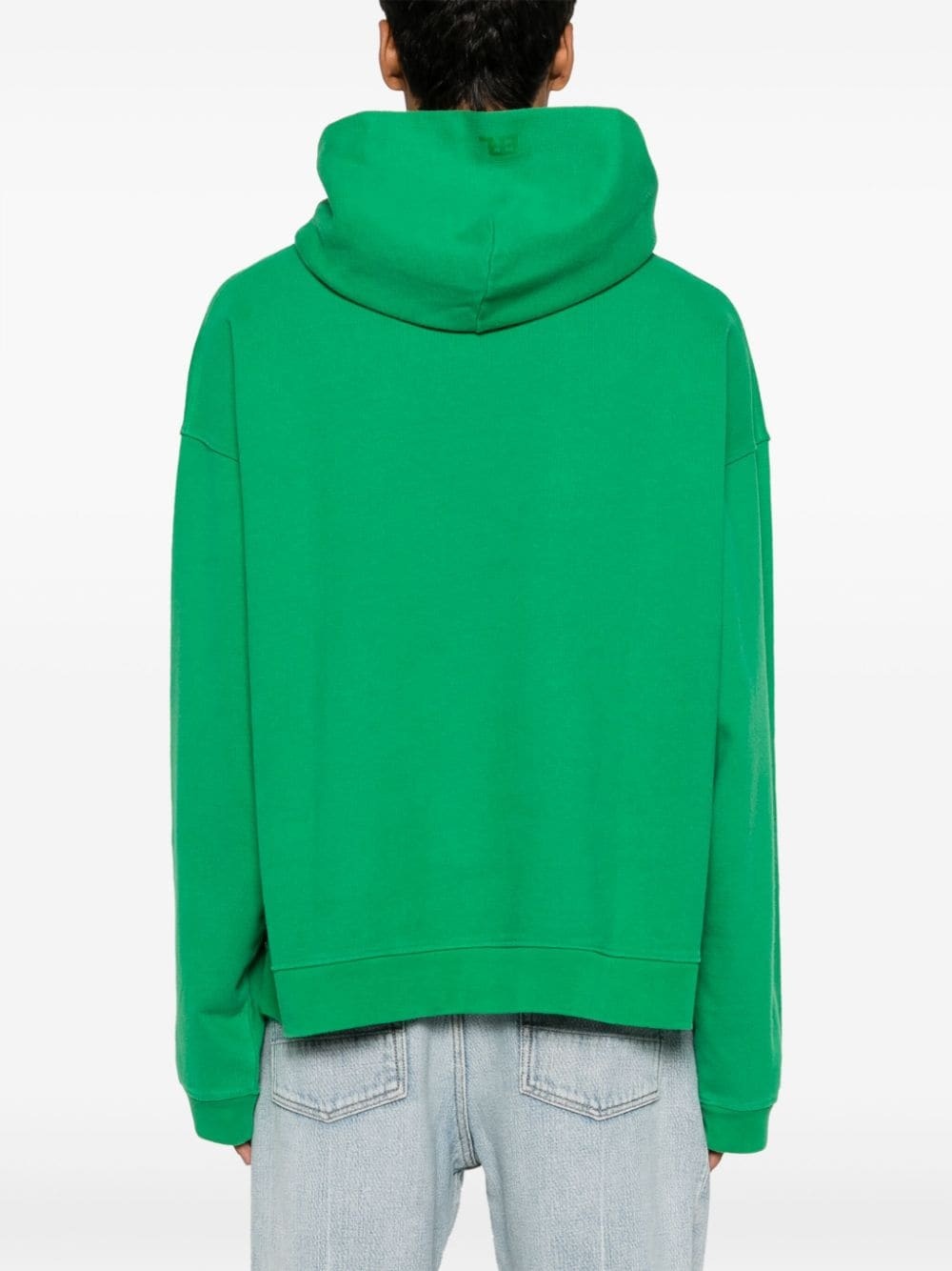 leaf-print cotton hoodie - 4