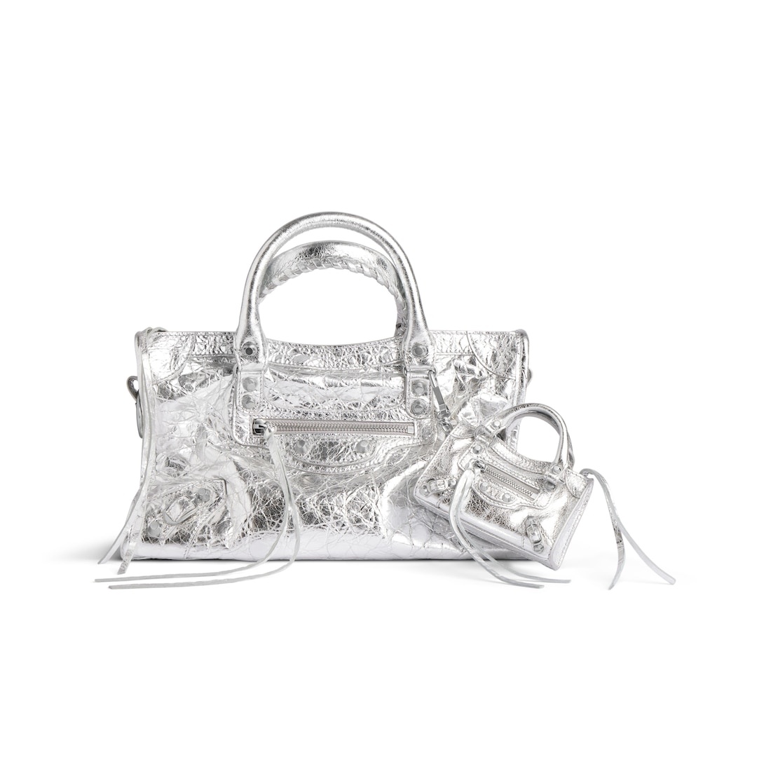 Women's Le City Micro Bag Charm Metallized in Silver - 4