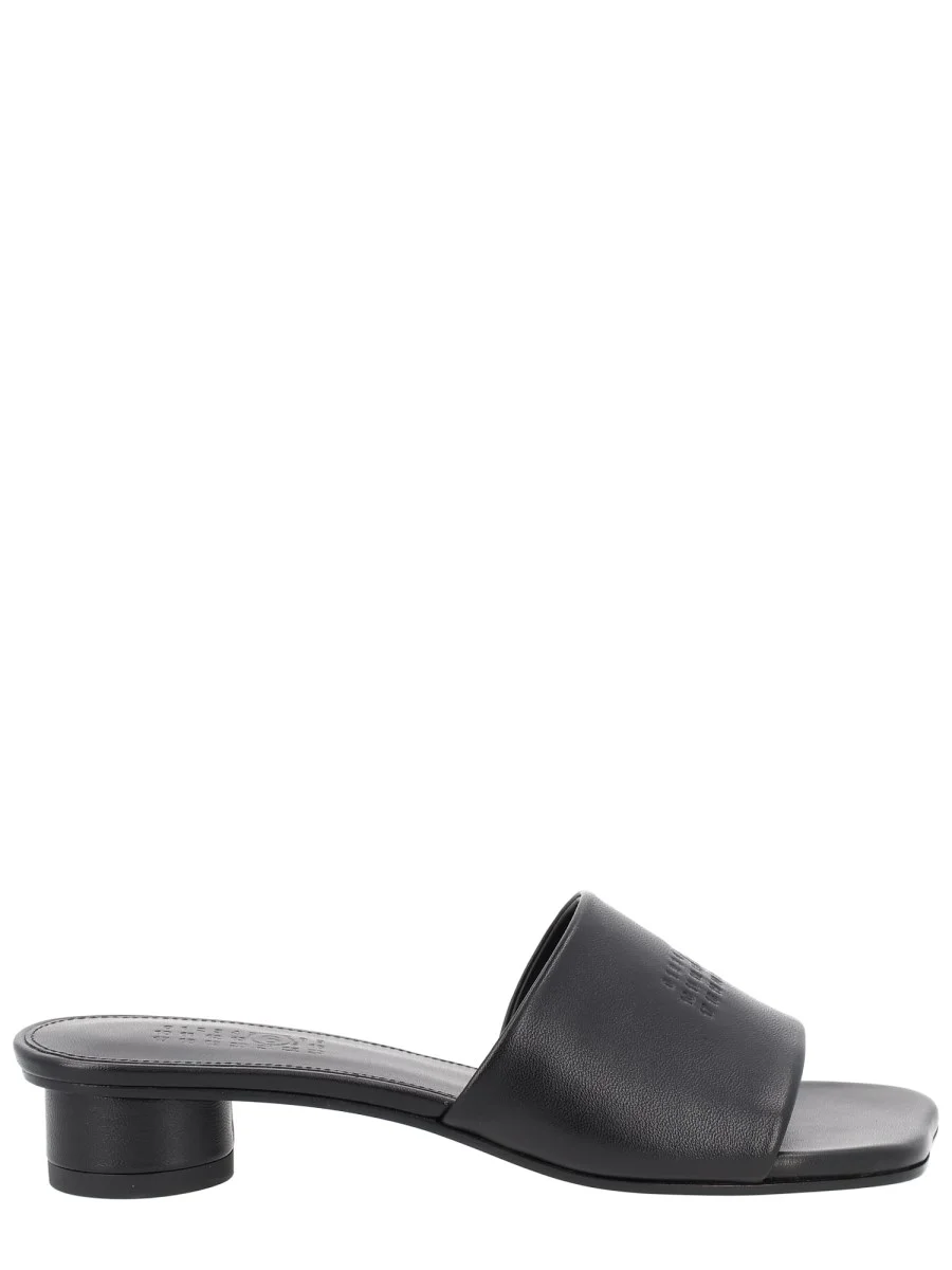 LEATHER SANDAL WITH LOGO - 1