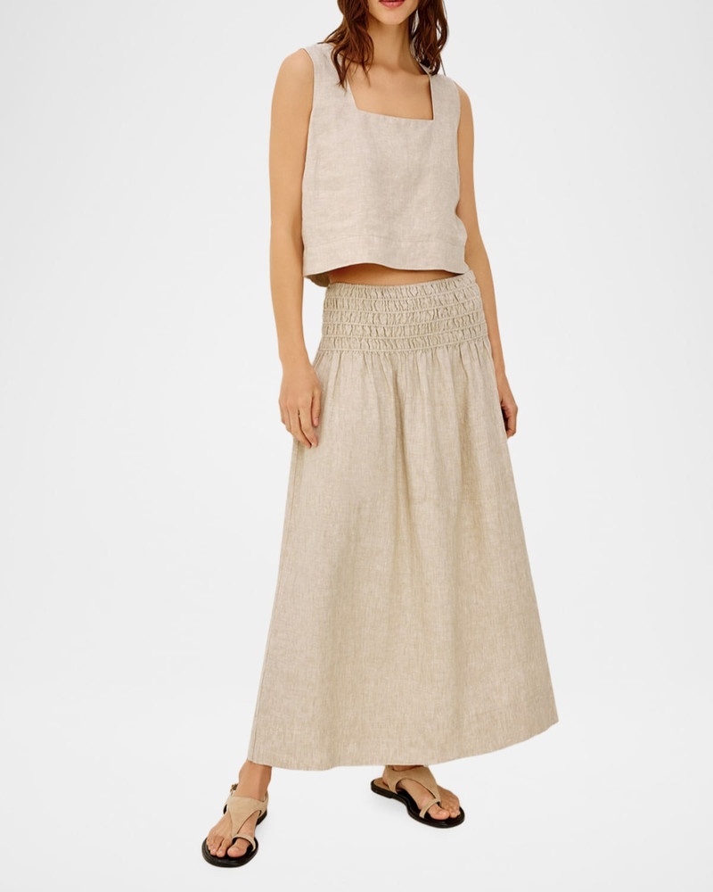Rails Akira Square-Neck Linen Crop Top outlook