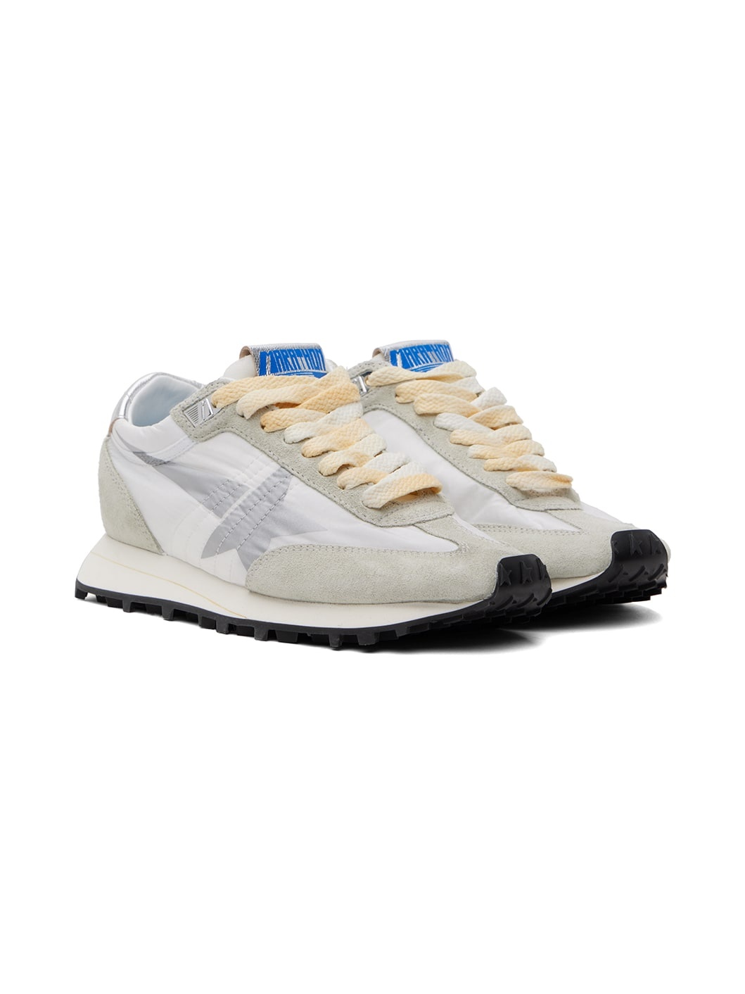 White & Gray Marathon Sneakers - 4