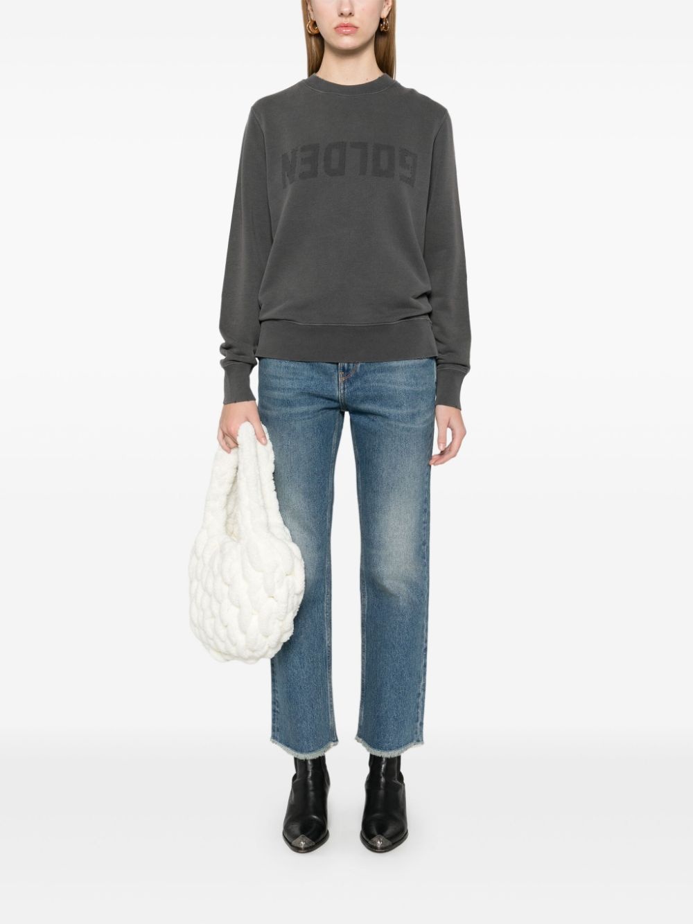 faded cropped jeans - 2
