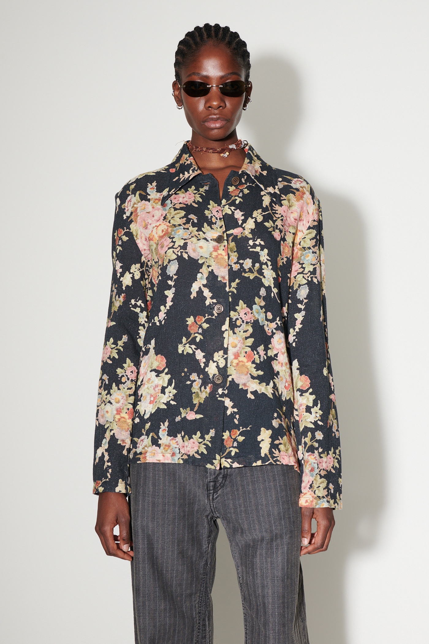 Sanctuary Shirt Black Floral Tapestry Print - 7