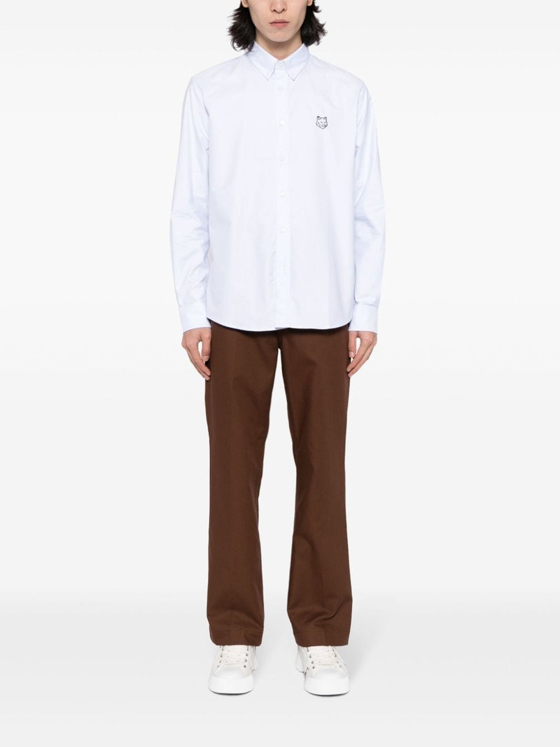 Maison Kitsuné logo-appliqué cotton shirt outlook